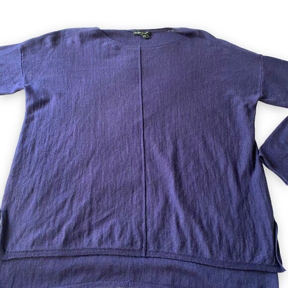 Eileen Fisher Gauzy Cowl Neck Sweater Merino Wool Minimalist Old Money Pullover - Picture 8 of 12